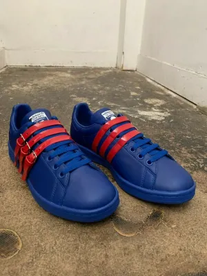 Blue and Red Stan Smith Trainers