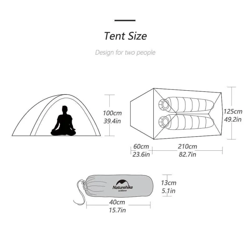 Comfortable Polyester Tent for 2 Person with Mat